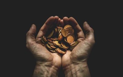 Philanthropy Hands full of coins